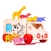 Dřevěné auto se zvířátky Bigjigs Toys