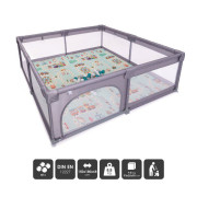 Ohrádka Playpark Grey s matrací BabyGo