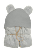 Deka s kapucí Koala mušelínová 95 x 95 cm Babymatex Tmavě šedá
