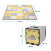 Podložka pěnová puzzle Luno Shapes KINDERKRAFT SELECT 185 x 165 cm Yellow, 30 ks, Premium