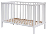 Dětská postýlka Scarlett DOMINIK s vyndavacími příčkami buk - bílá 120 x 60 cm  