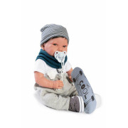 PIPO HAIR 3323 Antonio Juan - realistická panenka miminko s látkovým tělem - 42 cm