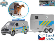 VW policejní dodávka CZ design 28 cm kov zpětný chod s přívěsem Kids Globe Traffic 