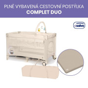 Complet duo cestovní postýlka s druhým dnem a hrazdičkou Asalvo