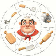 Naučné puzzle 21 dílů Puzzlika - Profese 2 (hasič, kuchař, kadeřnice)