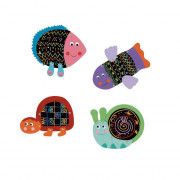 Djeco Pohyblivá vyškrabávací - duhová zvířátka