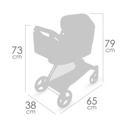 Skládací kočárek pro panenky 3 v 1 s taškou Capriccio 73 cm DeCuevas