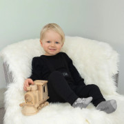 Rostoucí žebrované kalhoty s laclem Color Black Esito