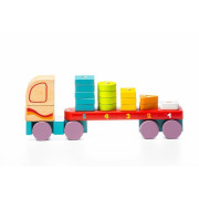 Kamion s geometrickými tvary - dřevěná skládačka Cubika