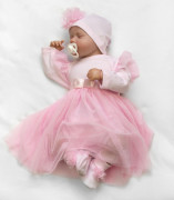 Luxusní 4D slavnostní sada oblečení pro miminko Girl růžová