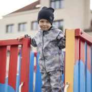 Dětská softshellová bunda Duo Dino dobrodruh - šedá Esito