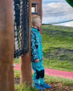 Softshellová bunda dětská Medvědi tyrkysová Wamu