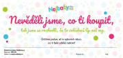 Tištěný dárkový poukaz Nejbaby "Nevěděli jsme, co ti koupit…"