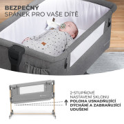 Dětská polohovatelná postýlka Neste grow Light Grey Full Wood Kinderkraft