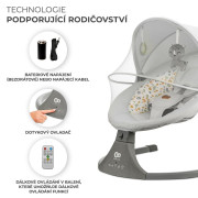 Lehátko houpací s melodií 2v1 Lumi, do 9 kg, Premium Light Grey Kinderkraft