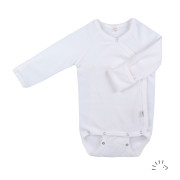 Kojenecké body merino vlna ecru s rukavičkami PoPoLiNi