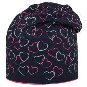 Funkční čepice dlouhá oboustranná Kitty/Srdce růžová RDX