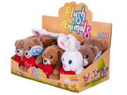 Zvířátko plyšové 15 cm sedící se srdíčkem 0 m+