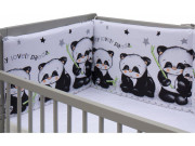 Mantinel do postýlky 4dílný - Scarlett Panda - 180 x 40 cm - bílá