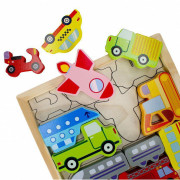 Dřevěné puzzle dopravní vozidla