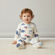 Kojenecký overal modrý s dinosaury 3pack