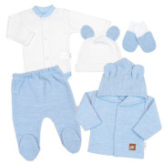 Pletená sada oblečení pro miminko Star 5dílná modrá Baby Nellys