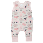 Kojenecké bavlněné dupačky New Baby Šťastní Sloníci růžová