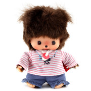 Plyš Monchhichi - Holčička Bebichhichi v pruhovaném tričku