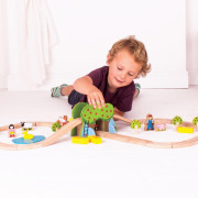 Dřevěná vláčkodráha farma Bigjigs Rail