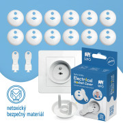 Ochranné kryty na elektrické zásuvky set 12 ks + 2x klíče Sipo