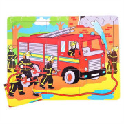 Dřevěné puzzle hasiči 9 dílků Bigjigs Toys