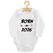 Dětské body s potiskem New Baby Born in 2026 pink