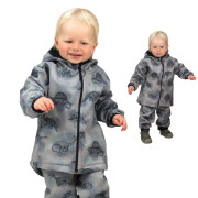 Dětská softshellová bunda Duo Dino dobrodruh - šedá Esito