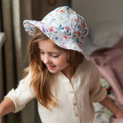 Dívčí klobouk mušelín Meadow bílý Esito