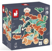 Dřevěné magnetky Dinosauři Dino 24 ks Janod