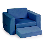 Kreativní dětská pohovka z měkkých polštářů – skládací modulární set 8 dílů - tm. modrá