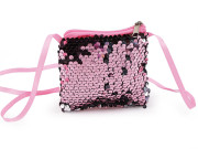 Dívčí kabelka / pouzdro na krk s flitry 11x10 cm