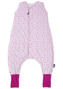 Letní spací pytel s nožičkami, bambus růžový zajíc