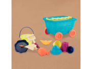 Vozík s hračkami na písek modrý B-Toys