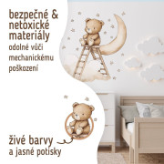 Nástěnné samolepky do dětského pokoje Teddy bear on a ladder Sipo