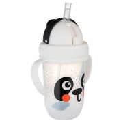 Hrneček nevylévací se slámkou a závažím BabiesBoo 270 ml panda Canpol babies