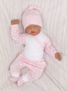 3-dílná soupravička body, polodupačky a čepička Z&Z, Hvězdičky - Růžová
