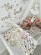 Mušelínová letní sada polštář s volánky Malé květiny Infantilo