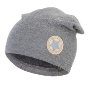 Čepice spadlá hřejivá Tm. šedý melír