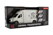 Auto přepravník zvířat 28 cm s koněm na setrvačník se světlem se zvukem