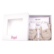 Novorozenecká sada BIO Outlast® UV 50+ Béžová hvězdičky/bílá - Vel. 62