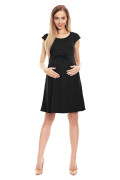 Těhotenské šaty/tunika černé s mašličkou Vel. S/M