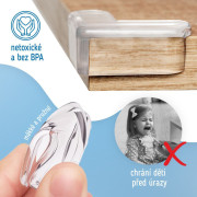 Ochrana rohů a hran transparentní L-profil sada 12ks Sipo