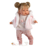 Realistická panenka Joelle se zvuky a měkkým látkovým tělem 38 cm Llorens