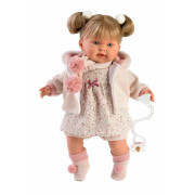 Realistická panenka Alexandra se zvuky a měkkým látkovým tělem 42 cm Llorens